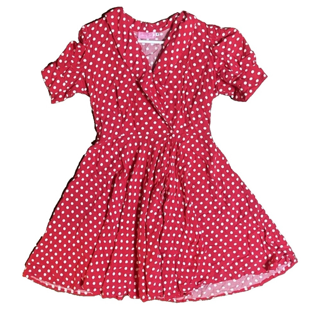Tatiana Tretyak Swing Dress Dubai Red White Polka Dot Womens M